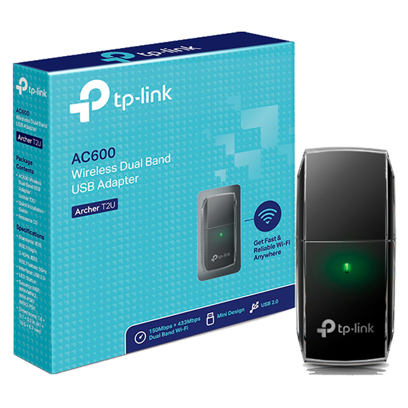 [Archer T2U] Adaptador de Red USB a Wi-Fi TP-Link Archer T2U Doble Banda AC600 600Mbps